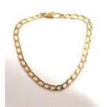 An 18-carat yellow-gold faceted curb link bracelet (gross weight 8.2g)