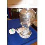 A solid silver table lamp by William Gibson and John Lawrence Langman (later Goldsmiths &