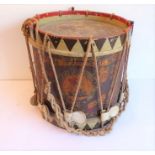 An early 20th century 5th Fusiliers (Northumberland Fusiliers) regimental marching drum; H Company