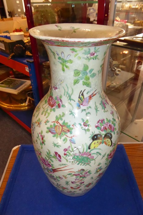 A 19th century Chinese celadon glazed porcelain vase of baluster form; the front gilded and - Image 10 of 10