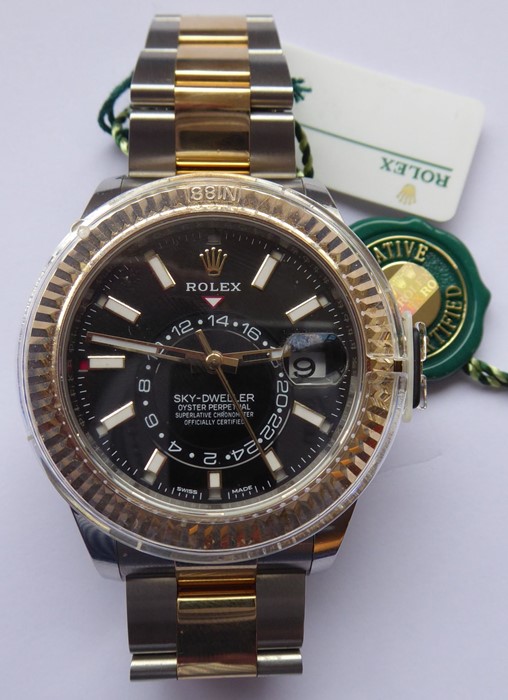 A gentleman's Rolex Oyster Perpetual bi-metal Sky-Dweller (model 326933, Rollasor), purchased new in