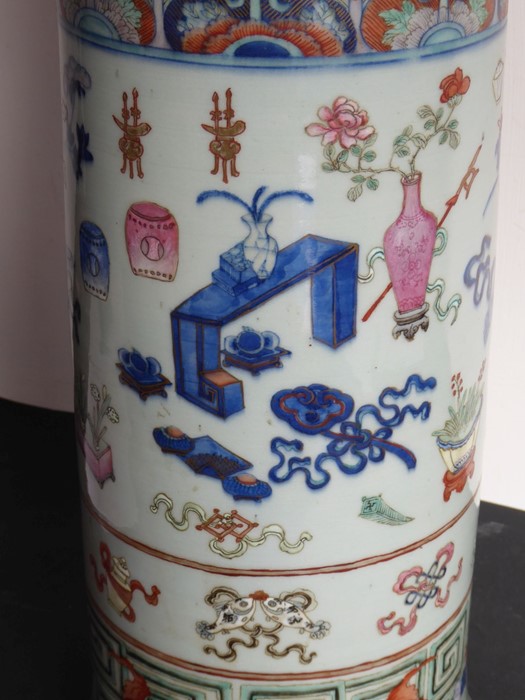 A large and rare mid-19th century Chinese porcelain sleeve vase; enamelled and gilt and painted in - Image 10 of 23