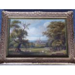T (THOMAS) CRESWICK (1811-1869), a gilt-framed (later) oil on canvas study, pastoral scene with