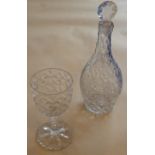 A fine Irish decanter and matching glass, circa 1800