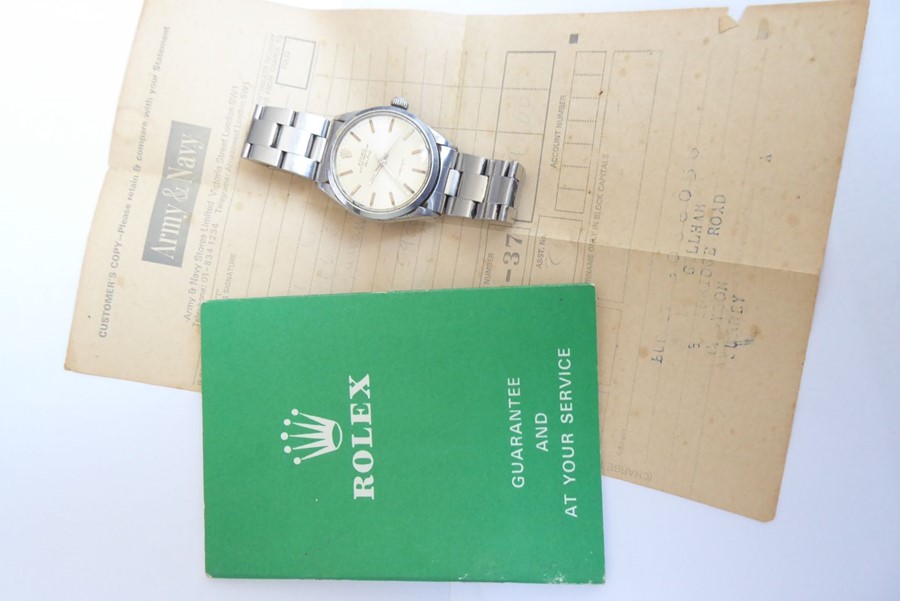 A gentleman's steel-cased Rolex Oyster Perpetual Air-King Precision wristwatch; silver dial with - Image 2 of 12