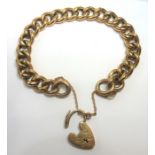 A 9-carat yellow-gold curb link bracelet,  to the 9-carat yellow-gold padlock clasp by Cropp and