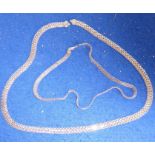 Two Italian silver necklaces (the longer 60cm) (total weight of both approx. 41.9g)