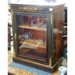 A miniature 19th century gilt-metal mounted, walnut and ebonised pier cabinet; slightly