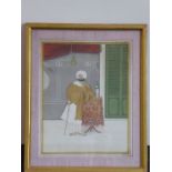 A gilt-framed and glazed Indian watercolour/gouache study of a high-ranking gentleman, wearing a