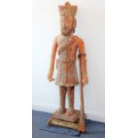 A fine, large and highly unusual carved wood (in faux terracotta style) model of a 19th century