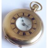 A gentleman's early 20th century 9-carat yellow-gold-cased half hunter pocket watch; the outer