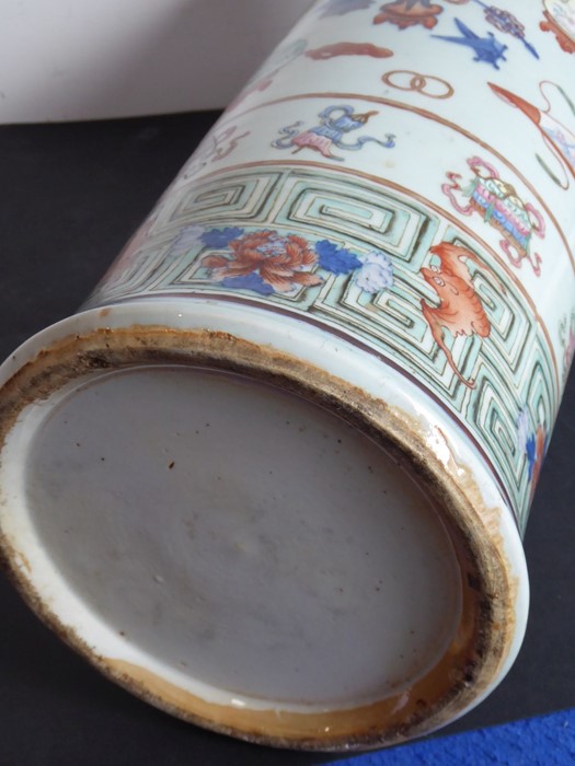 A large and rare mid-19th century Chinese porcelain sleeve vase; enamelled and gilt and painted in - Image 23 of 23