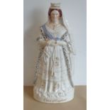 A 19th century Staffordshire figure of Queen Victoria, circa 1850/60 in excellent condition with '