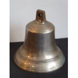 A very heavy vintage fire engine bell (no clapper); probably circa early 20th century (24.5cm