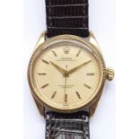 A gentleman's 9-carat yellow-gold cased Rolex Oyster Perpetual wristwatch; the dial signed Rolex