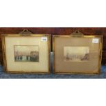 GEORGE WEATHERILL (1810-1890), a pair of 19th century gilt-framed and glazed watercolour studies,