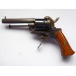 A Rimfire pocket pistol, circa 1860-1870, single action, folding trigger, signed on top of octagonal