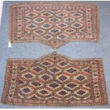 A good pair of Yomut Turkmen Azmalyks; late 19th century, the one example with borders 128cm x