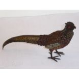 An Austrian-style cold-painted bronze model of a cock pheasant; apparently unmarked (probably