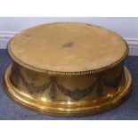 An extremely large 19th century circular gilt-metal pedestal cake/cheese truckle stand by