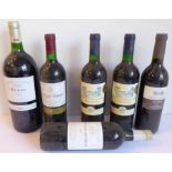 A mixed lot of five bottles and one magnum: 2 x Chateau Guionne 2001 – Cotes de Bourg; Chateau