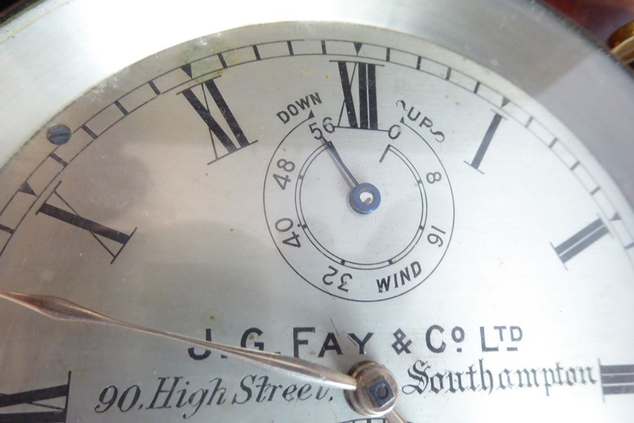 A 19th/early 20th century mahogany-cased and brass-bound marine chronometer 'J.G. FAY & CO. LTD.  90 - Image 12 of 17