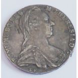 Maria Theresia (AD 1740-1780), Austria; a silver taler dated 1780, veiled and draped bust right,