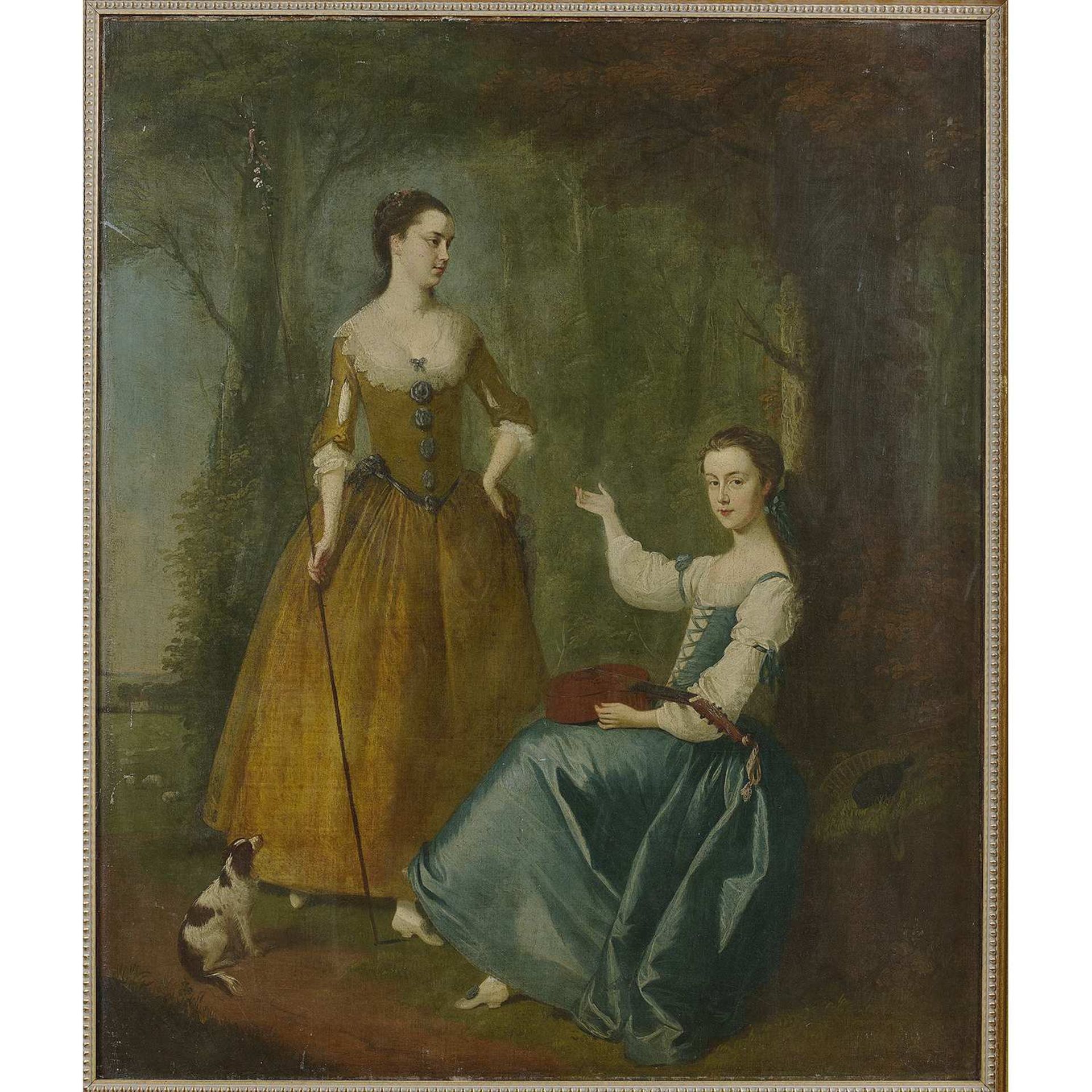 ATTRIBUé à CHARLES JERVAS (1675-1739) MUSICIENNES DANS UN SOUS-BOIS Toile Restaurations anciennes et