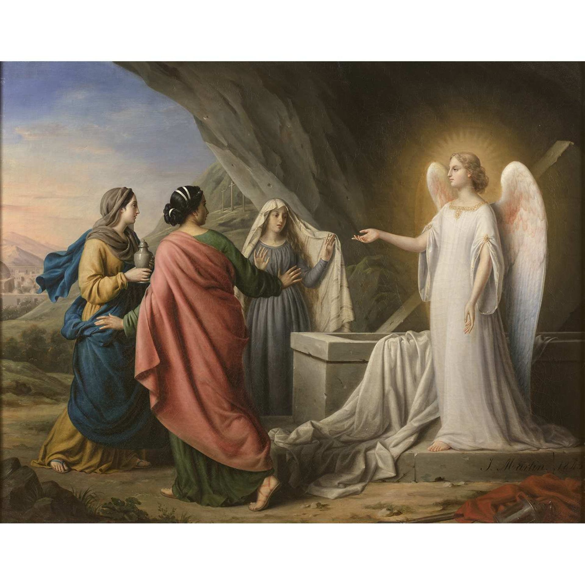 Irma MARTIN (Née à Lyon, expose au Salon de 1837 à 1850) Les trois femmes au tombeau du Christ Sur