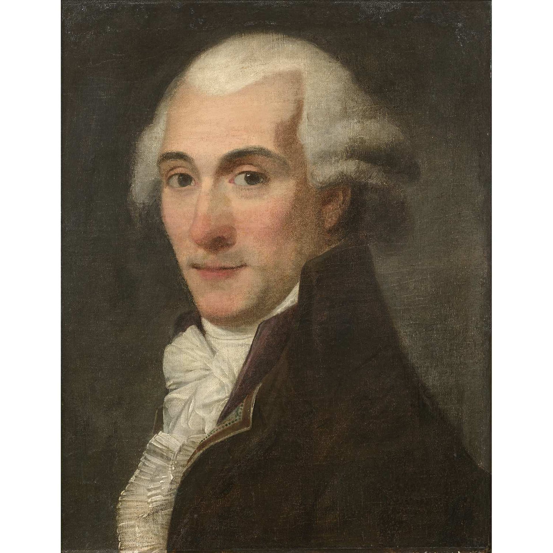 École FRANÇAISE vers 1780 Portrait de gentilhomme en buste Toile Restaurations anciennes 41 x 33,5