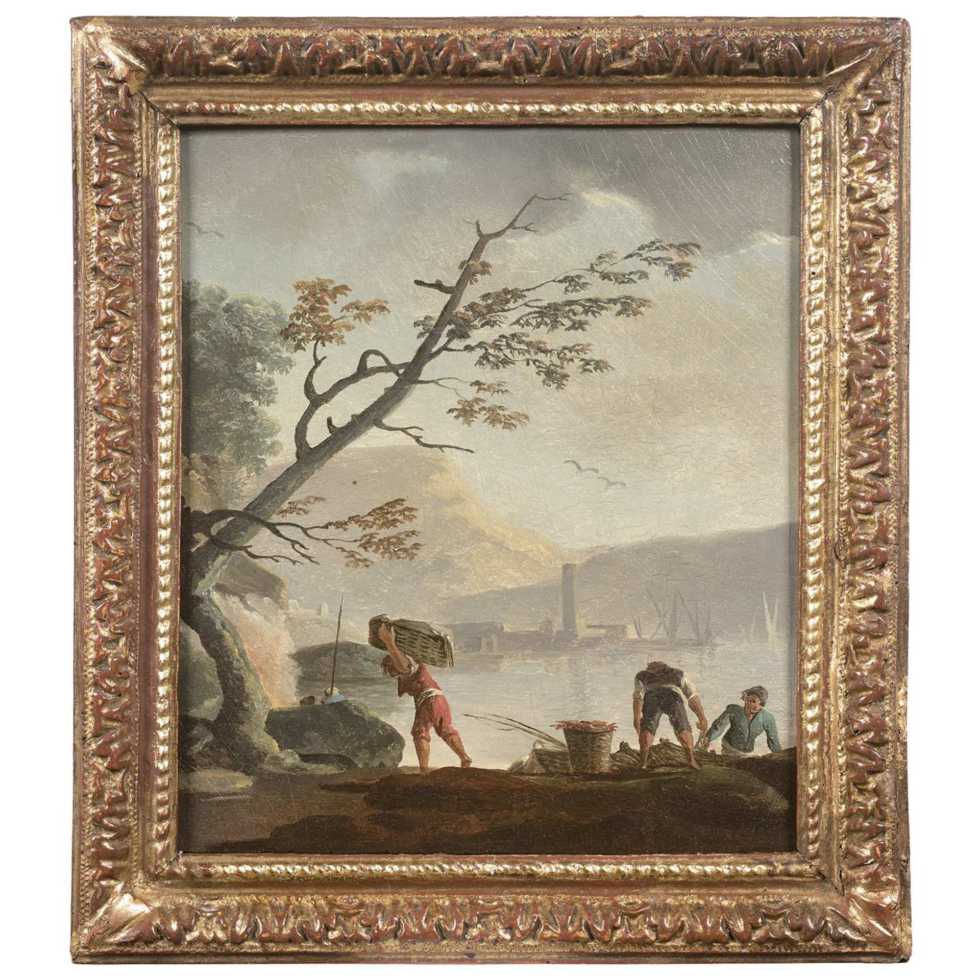 Attribué à Charles-François LACROIX de MARSEILLE (?-après 1784) En bordure de l’entrée du port