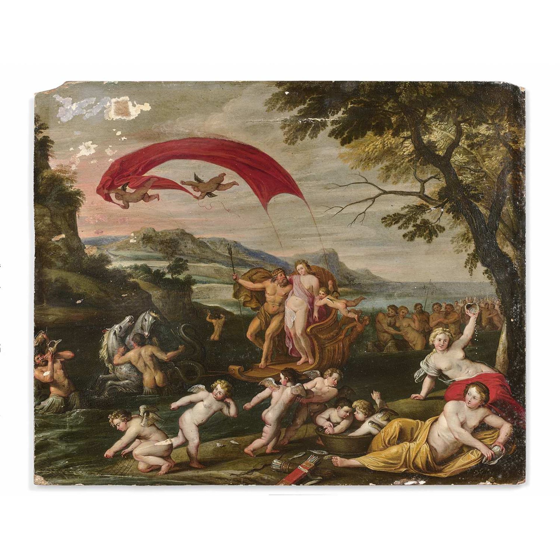 École FLAMANDE du XVIIe siècle, suiveur de Jan van BALEN Le Triomphe d'Amphitrite Panneau de