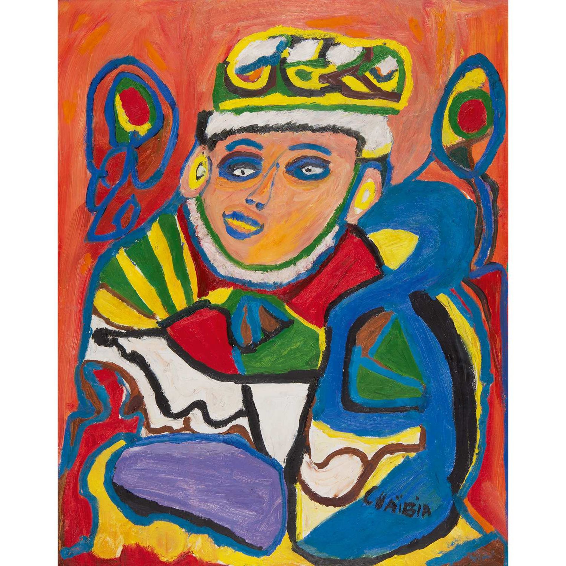 CHAÏBIA TALAL (1929-2004) "UN HOMME HEUREUX" A HAPPY MAN Huile sur toile, signée en bas à droite.