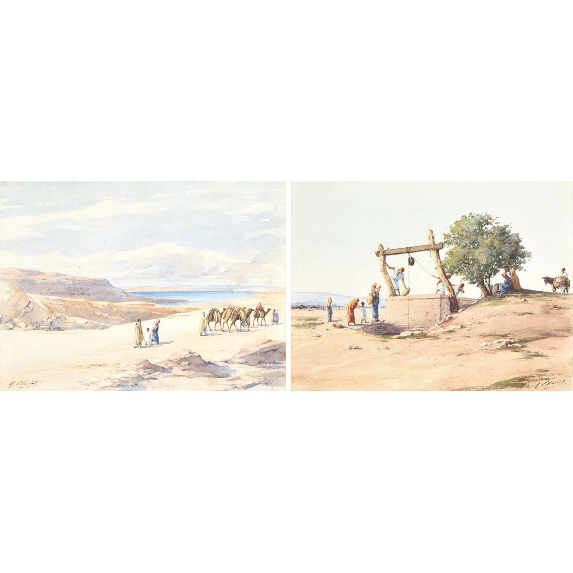 MARCEL BLAIRAT (NÉ EN 1849) - LE RETOUR AU VILLAGE / BACK TO THE VILLAGE - LA NORIA / THE NORIA Deux