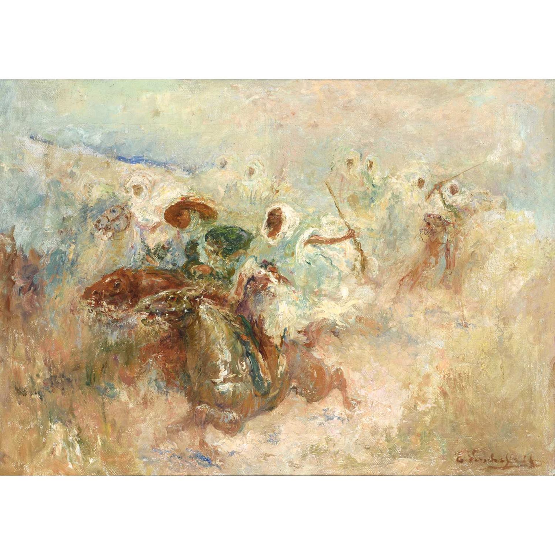 ÉDOUARD VERSCHAFFELT (1874-1955) LA FANTASIA THE FANTASIA Huile sur toile, signée en bas à droite.