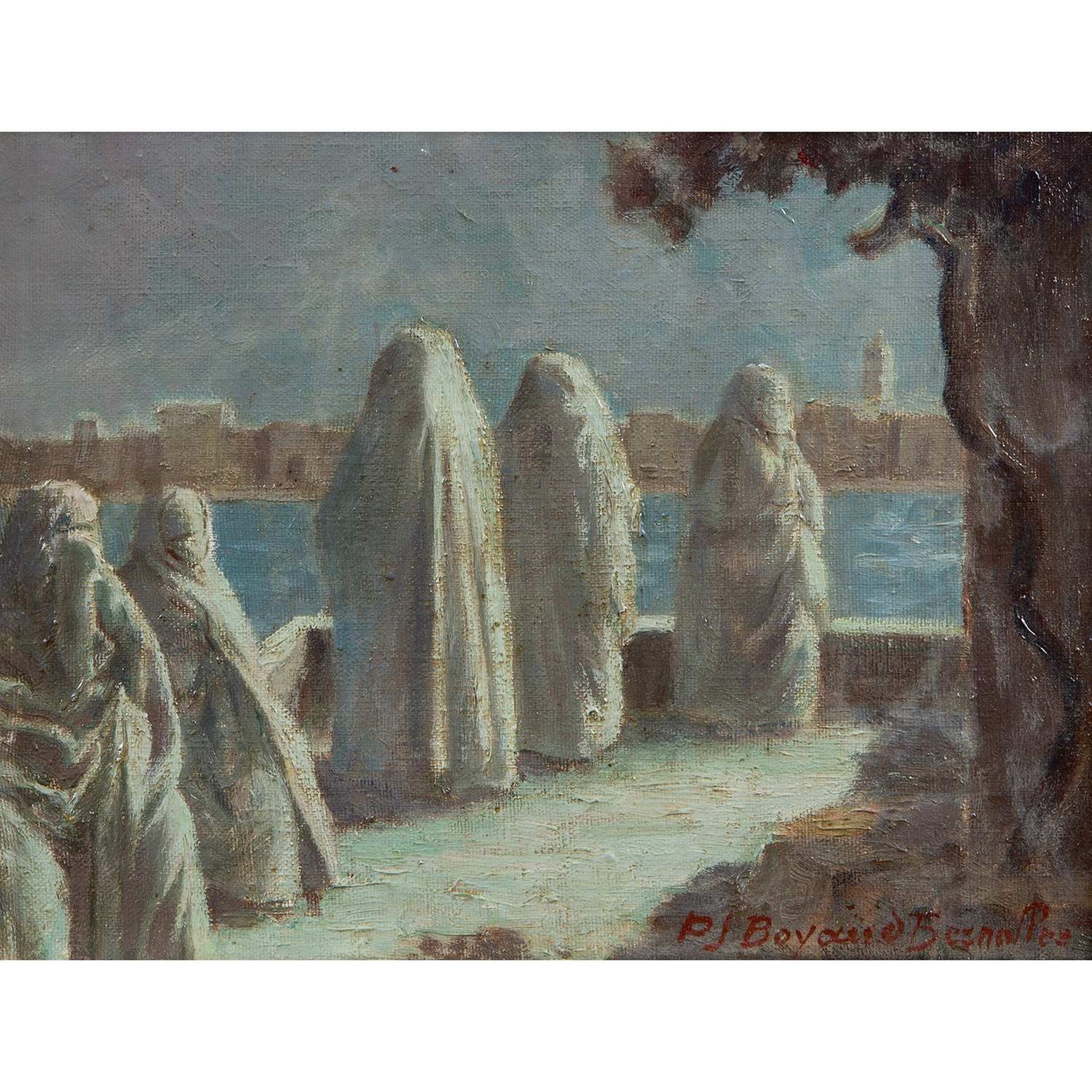 P.J.BOYAUD-BERNOLLES (XXE SIÈCLE) "MAROCAINES AUX OUDAÏA" MOROCCAN WOMEN, THE OUDAÏA Huile sur toile