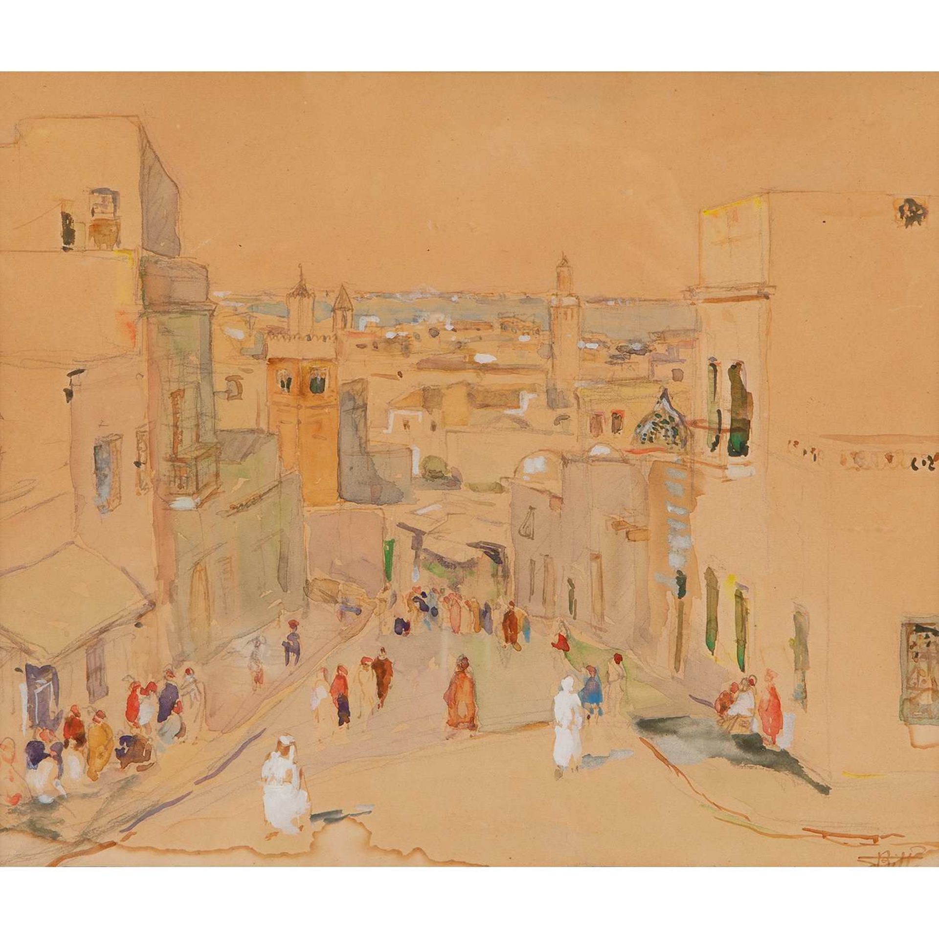 EUGÈNE BILLAUD (1888-1964) "SOUK EL KHEMIS À SOUSSE, TUNISIE" SOUK EL KHEMIS IN SOUSSE, TUNISIA