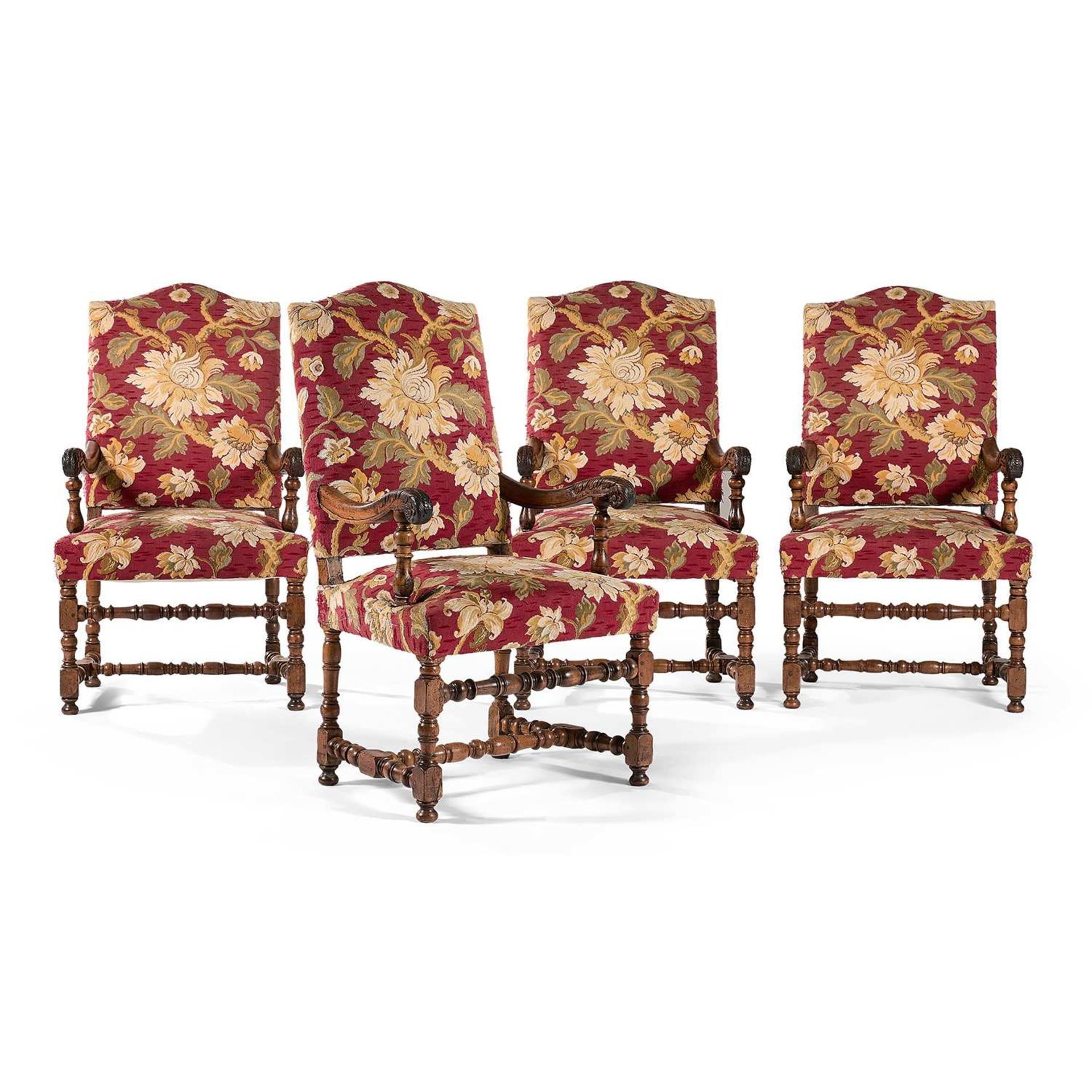 SUITE DE QUATRE FAUTEUILS, ÉPOQUE LOUIS XIII