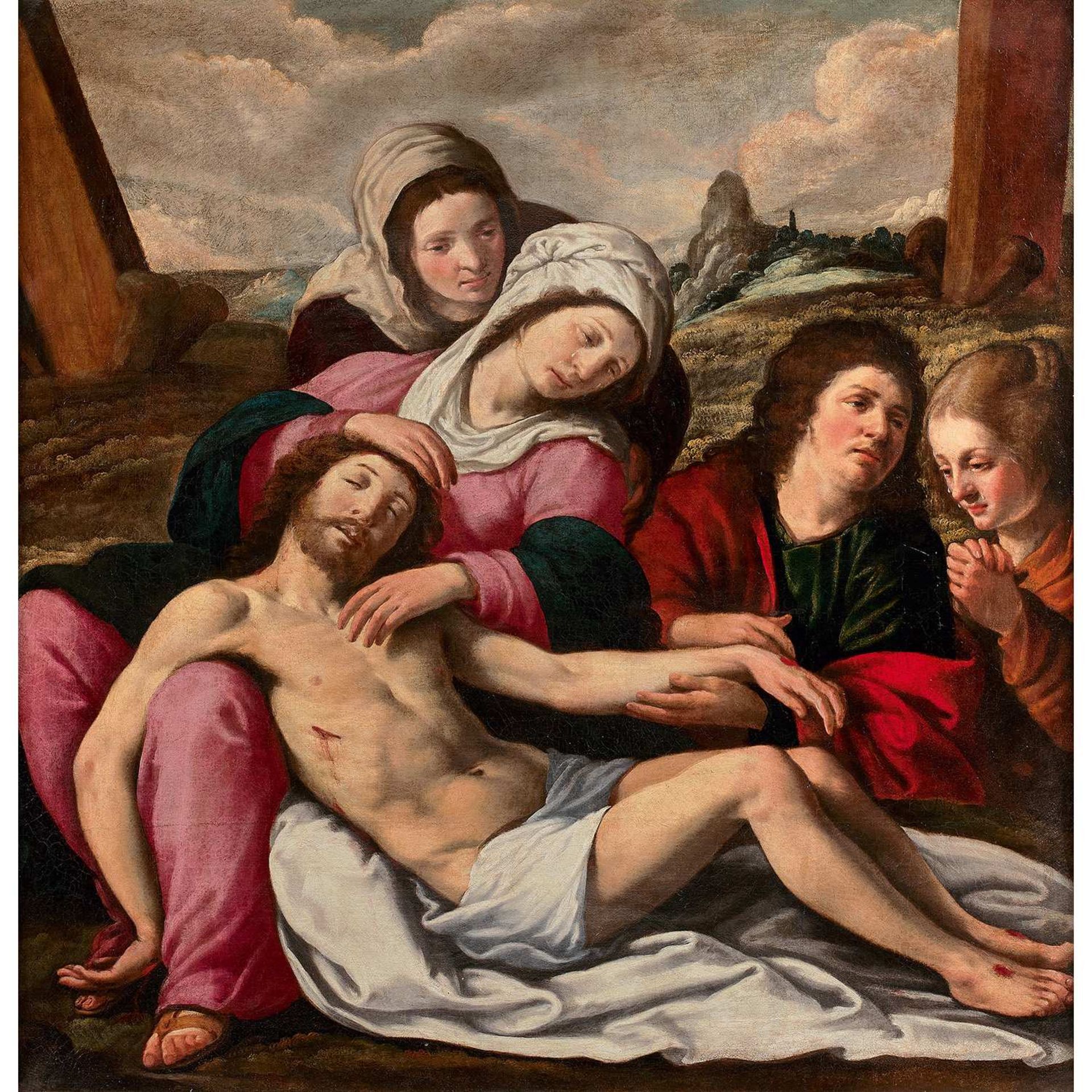 Attribué à Pierre DARET (1604-1678) Pietà Toile Attributed to Pierre Daret, Pietà, canvas 120 X