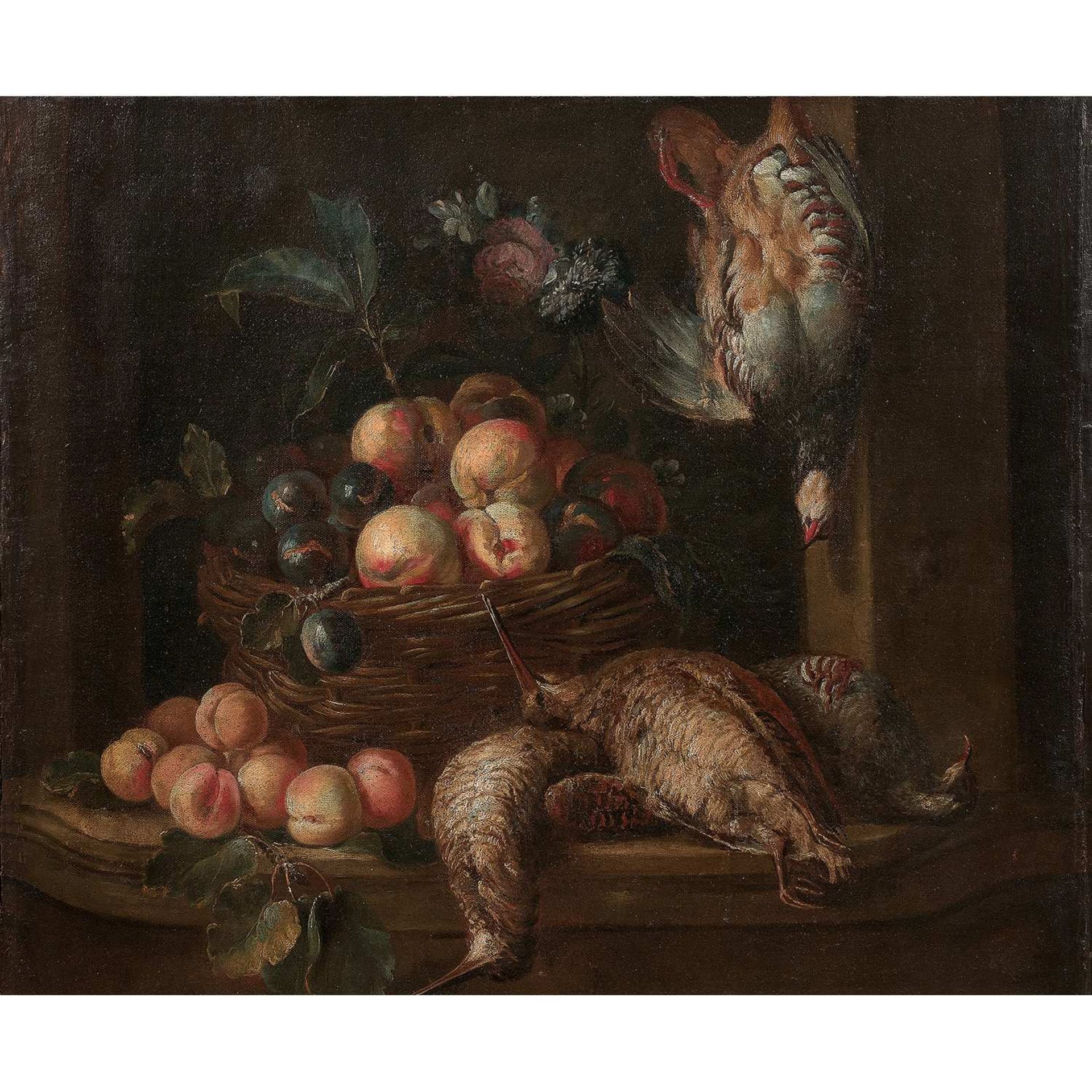 École FRANÇAISE du XVIIIesiècle, suiveur d'Alexandre-François DESPORTES Nature morte aux prunes,