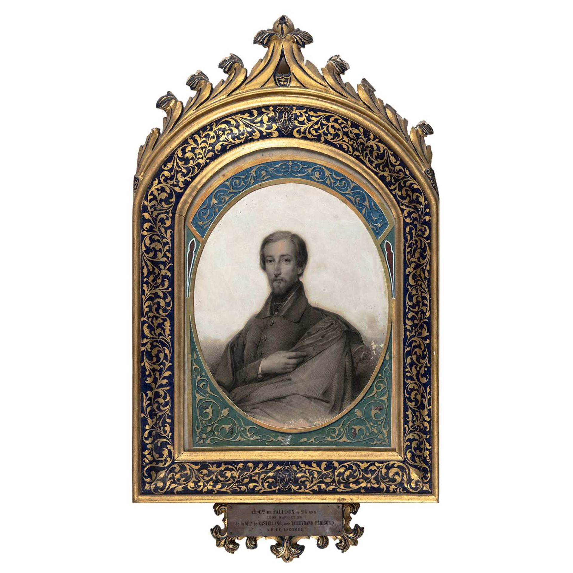 Angelo BALESTRA (Bassano, 1803- Rome, 1881) Portrait du Comte Alfred de Falloux Crayon, estompe à