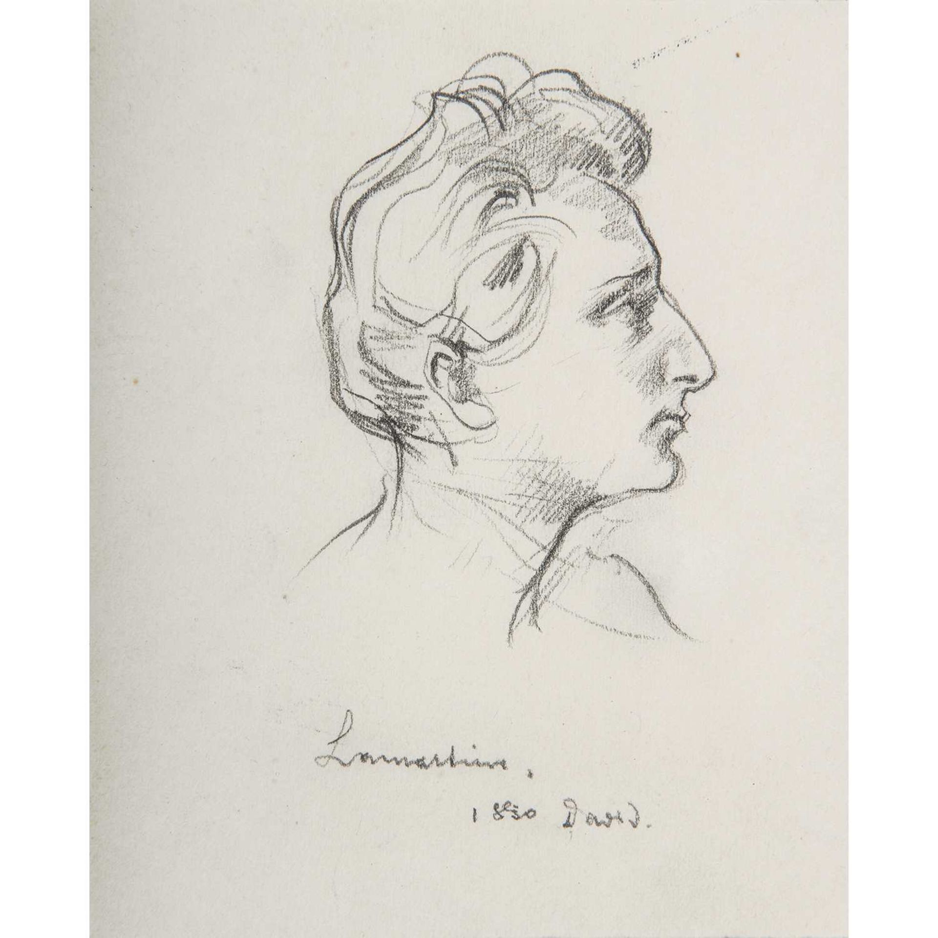 ÉCOLE FRANÇAISE 1830 Portrait de Lamartine vue de profil, d'après la médaille de David d'Angers,