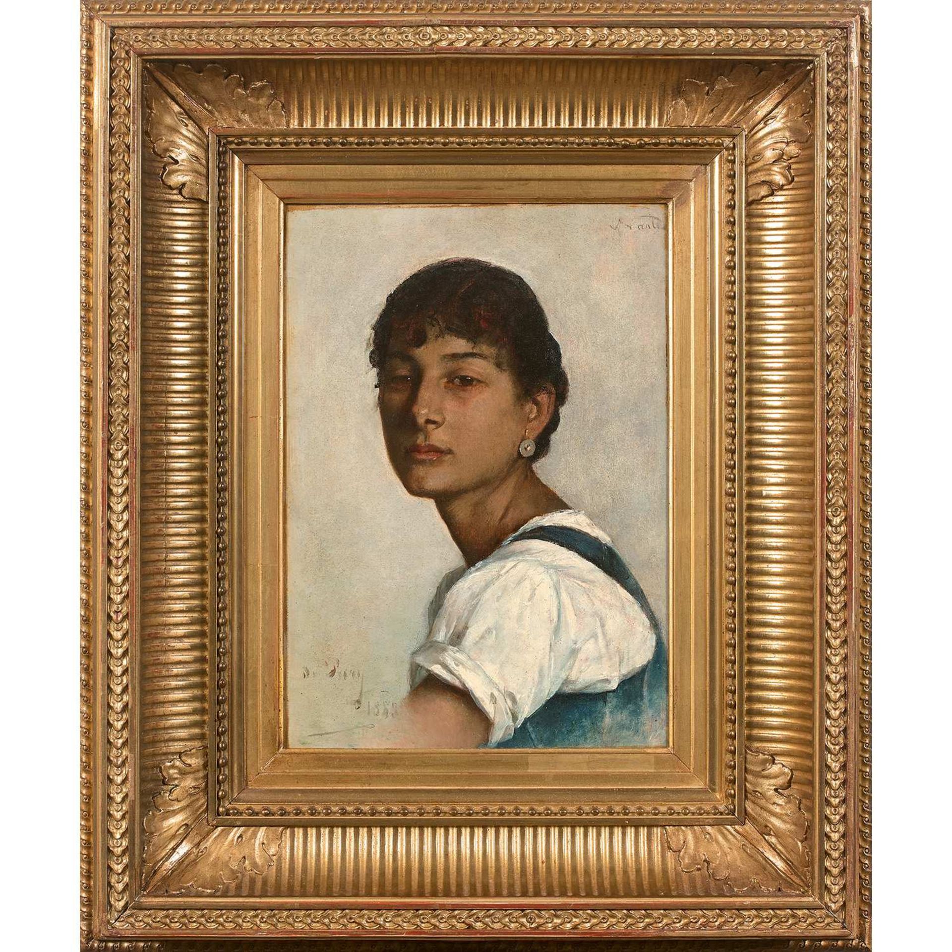 Edmond Jean de PURY (Neuchâtel 1845-Lausanne 1911) Portrait présumé de Rosina Ferrara Panneau