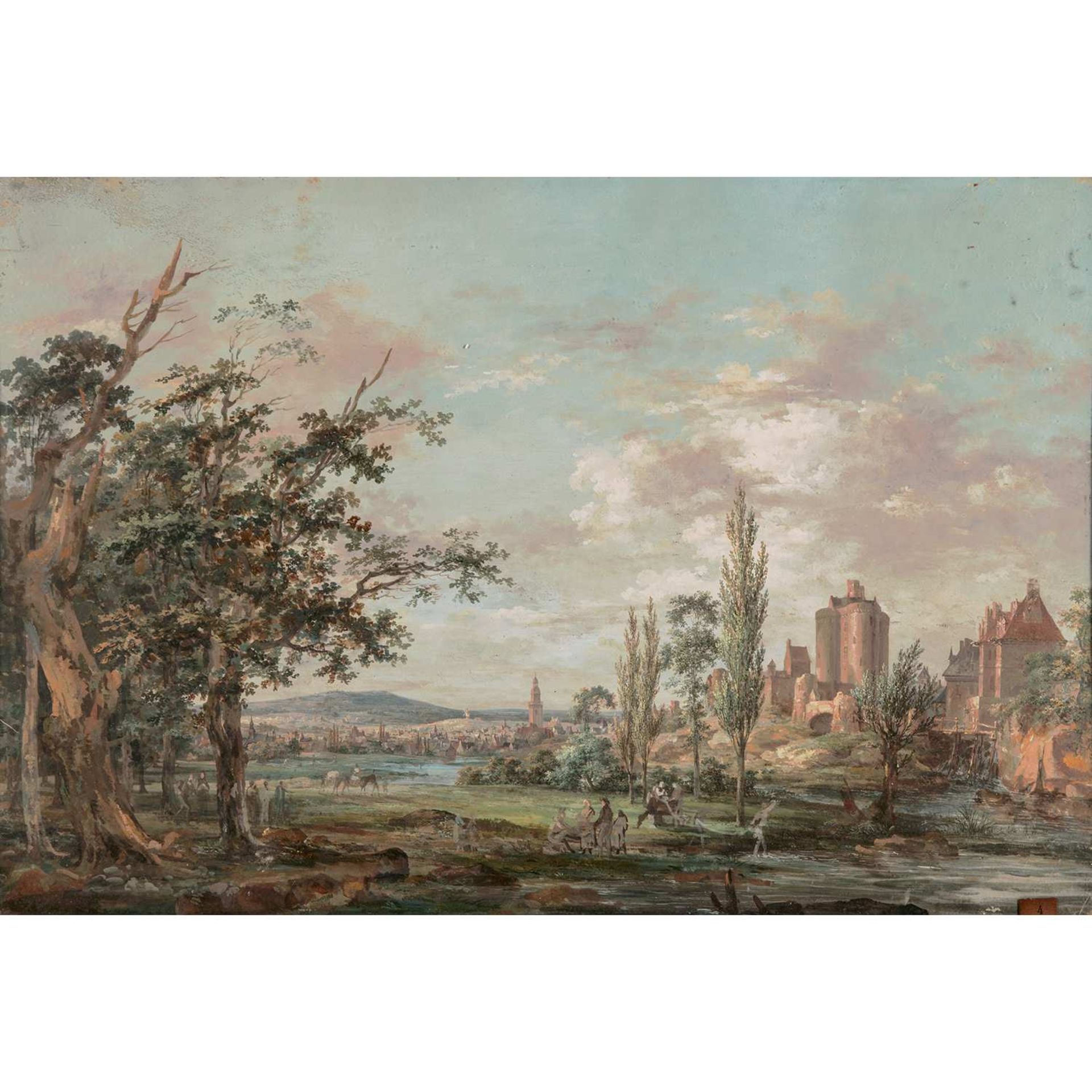 Attribué à Henri-Joseph Van BLARENBERGHE (Lille, 1741-1826) Paysage Gouache Petits manques