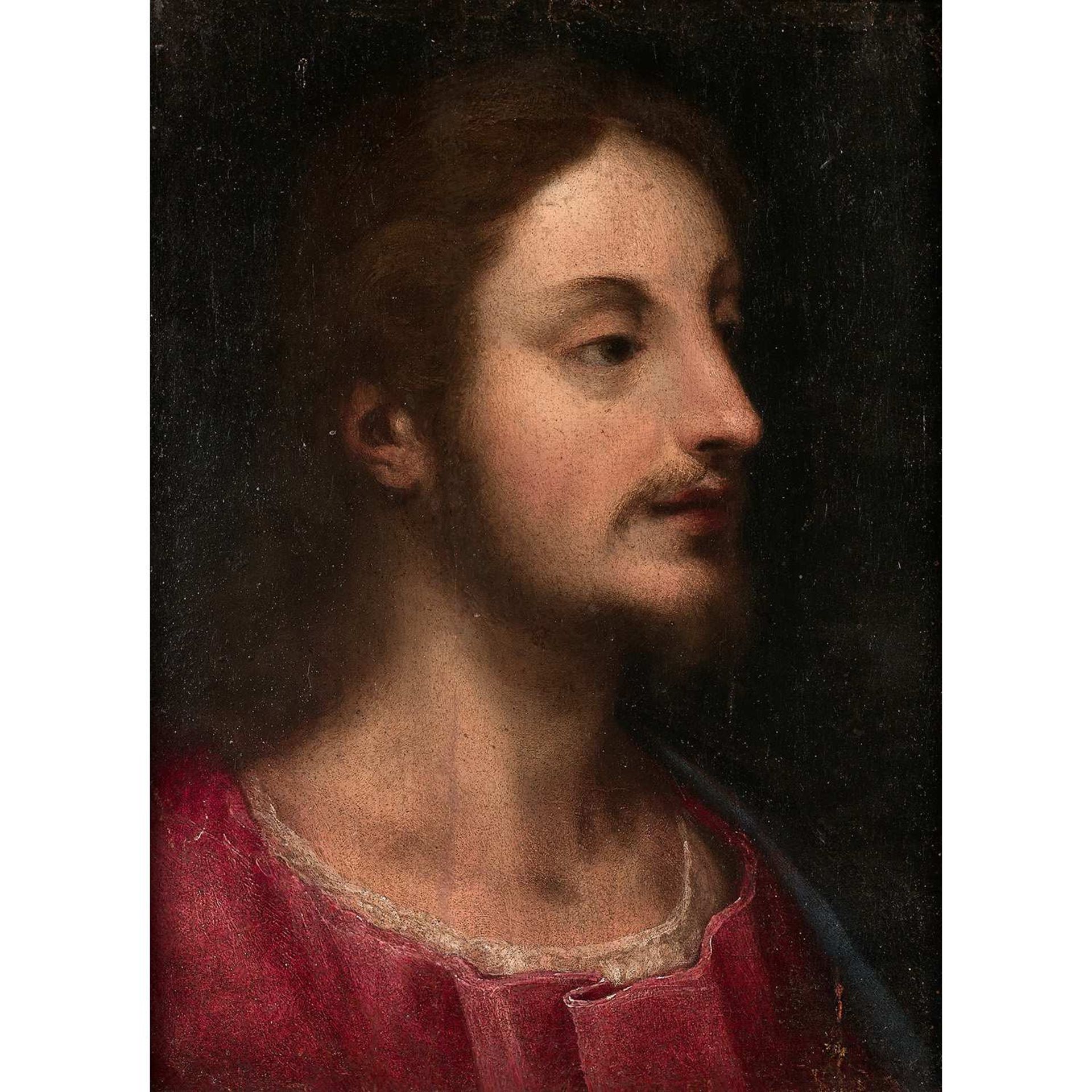 Giovanni Battista PAGGI (1554-1627) Tête du Christ Panneau Restaurations anciennes Giovani