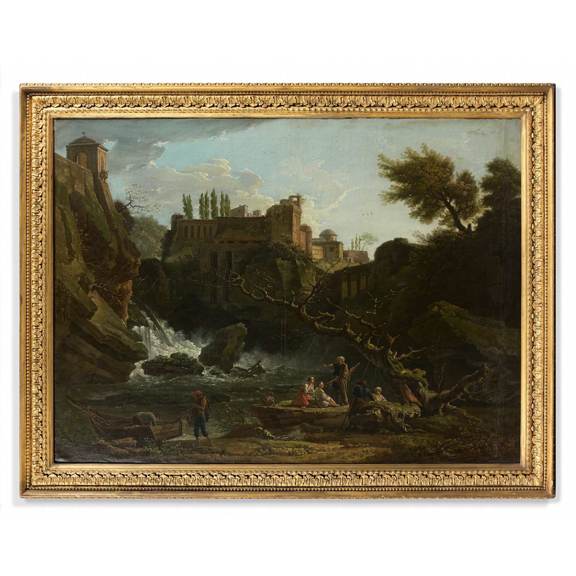 École française du XVIIIesiècle, atelier de Claude Joseph Vernet Les cascades de Tivoli Toile