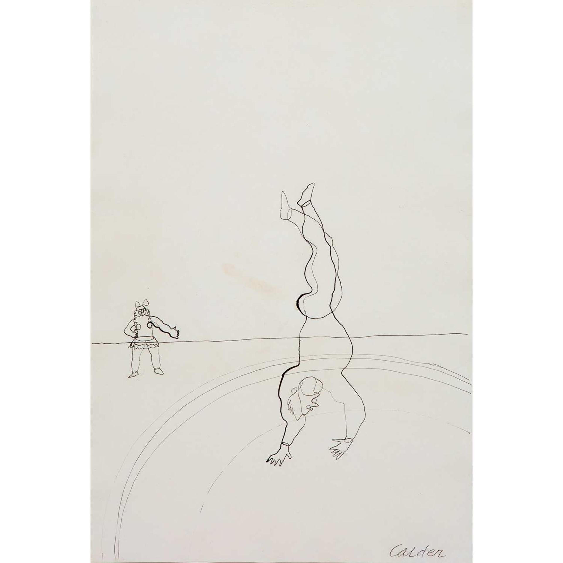 ALEXANDER CALDER (1898-1976) THE HANDSTAND WITH GIRL, 1932 Encre sur papier Signée en bas à droite