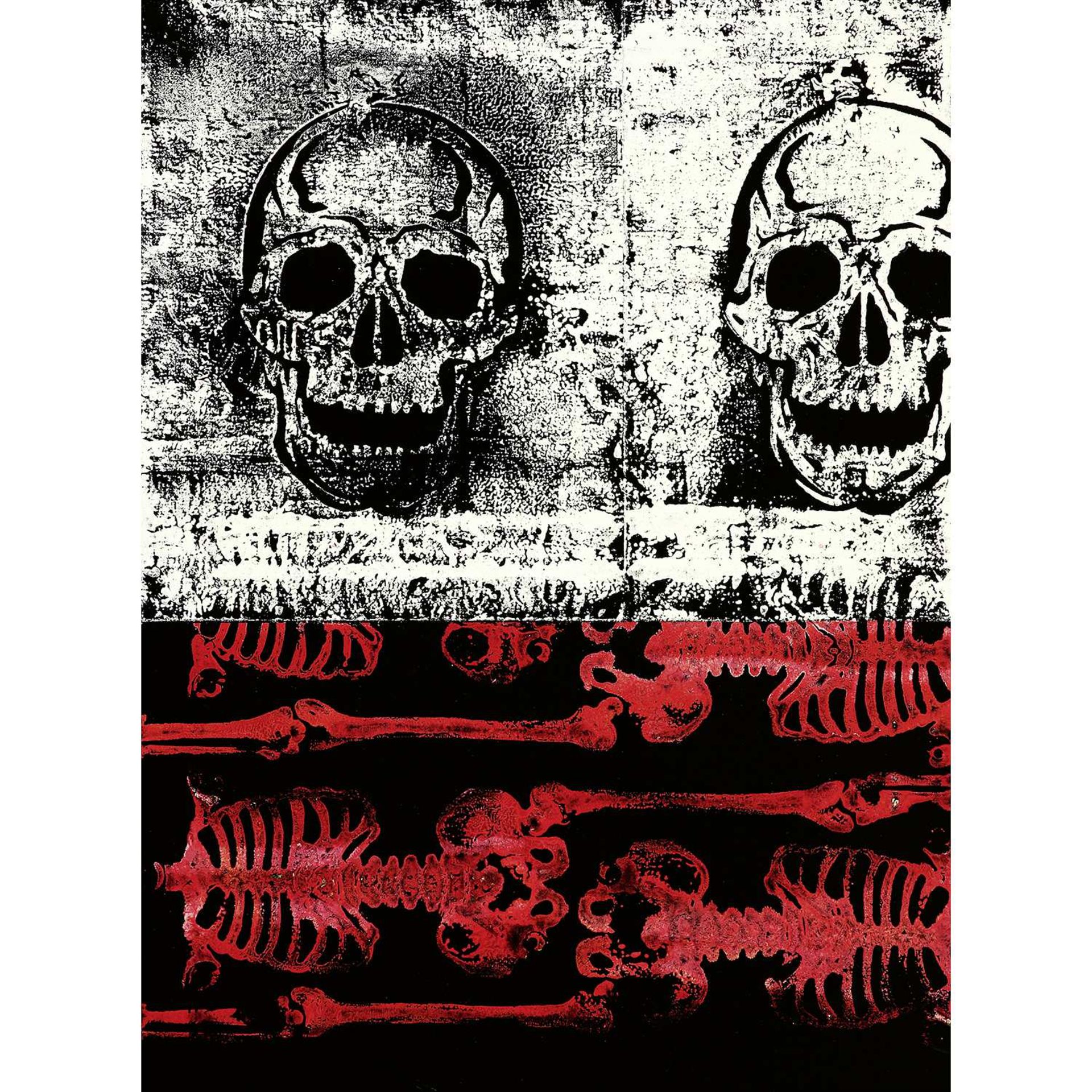 SEEN (né en 1961) SKULL, 1990 Technique mixte sur toile Signé et daté au dos Mixed media on