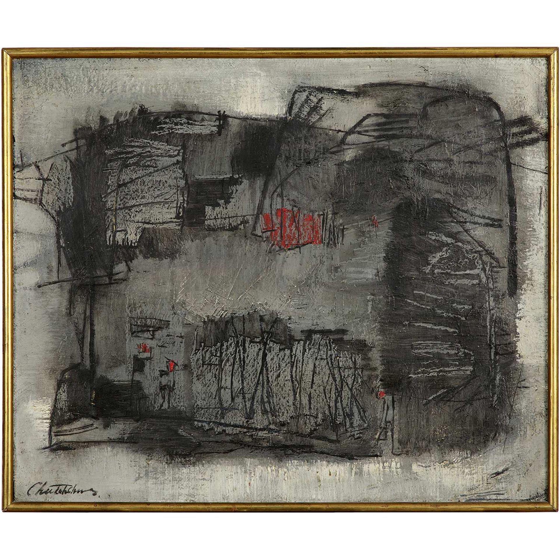 CHU TEH-CHUN (1920-2014) SANS TITRE, 1957 Huile sur toile Signé en pinyin en bas à gauche