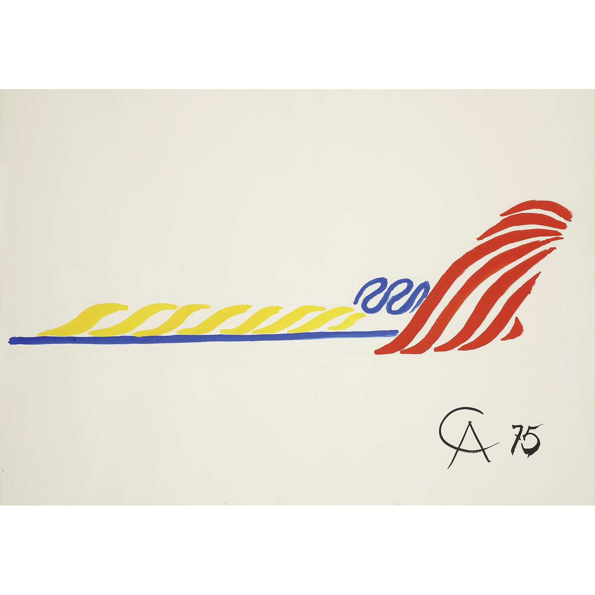 ALEXANDER CALDER (1898-1976) SANS TITRE, 1975 Gouache, encre et crayon sur papier Monogrammé et daté